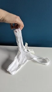 VTG Cosabella SHEER LACE RUFFLE RARE THONG PANTIES S-M Bridal Neiman Marcus NWT - Picture 1 of 8