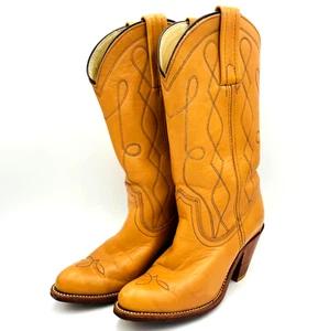 Botas Frye Western De Colección Años 80 Cuero Caramelo Mujer’s 6 1/2b Tacón Pilable - Imagen 1 de 22