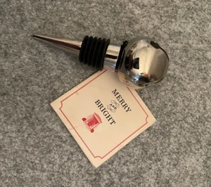TALBOTS Wine Bottle Stopper Bell Merry & Bright NEW - Picture 1 of 3