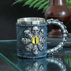 Stainless Steel Resin and Steel 3D Design Skull Milk Coffee Beer Mug (400 ml ) - Picture 1 of 5