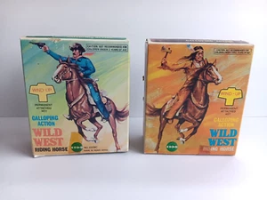 Vintage Echo Wind-Up Wild West Riding Horses Cowboy & Indian in Original Boxes - Picture 1 of 14