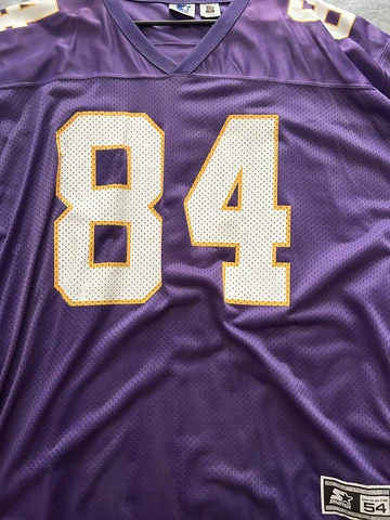 Randy Moss Minnesota Vikings Purple Starter Authentic Pro Line Jersey Size 54 Cover