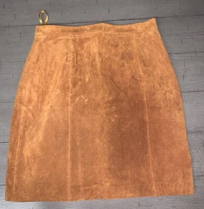 A7 WINLIT JAY JACOBS BRAUN ROST MOTO GEFÜTTERT WILDLEDER KURZER MINIROCK Gr. 5 24x17,5" - Bild 1 von 19