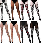 ADULT HALLOWEEN TIGHTS FANCY DRESS COSTUME ACCESSORY LADIES WOMENS CHOOSE STYLE