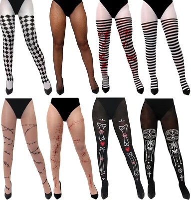 ILOVEFANCYDRESS ADULT HALLOWEEN TIGHTS FANCY DRESS COSTUME ACCESSORY LADIES WOMENS CHOOSE STYLE