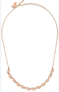 Kate Spade Row of Elephants Pave Necklace Trunk Up Lucky Rose Gold NWT - Picture 1 of 6