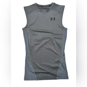 Under Armour men's HeatGear Compression Tank short sleeve gray size small - Picture 1 of 13