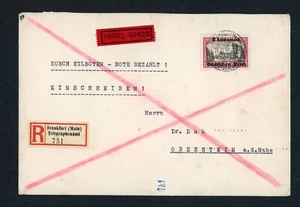 Reich alemán carta certificada franqueo individual Eilboten Frankfurt n.º 729 - Imagen 1 de 2