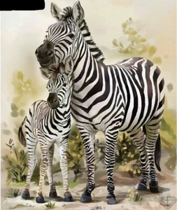 Diamond Painting 5D Full Square 60cmx45cm, Zebra, PRICE REDUCED - Imagen 1 de 3