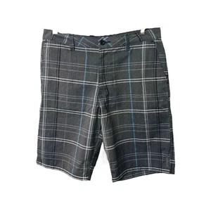 Herren 34 x 11 Boardshorts O'Neill grau und weiß kariert Front Druckknopf Tasche - Bild 1 von 8