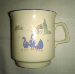 Sango Stoneware Coffee Mug Cup Geese Farm 1987 Harmony 214541 - Picture 1 of 10