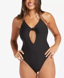Volcom BLACK Juniors' Simply Seamless Cutout One-Piece Swimsuit, US X-Small - Picture 1 of 4