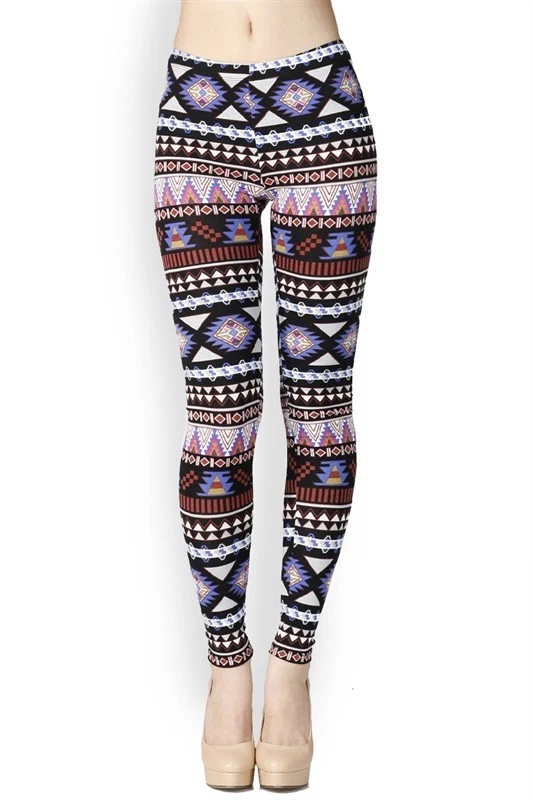 Leggings Púrpura Azteca Estampado Guerrero Estampado YOGA Talla Pequeña, Mediana Sin Forro, Sin Vellón Foto 1 de 1