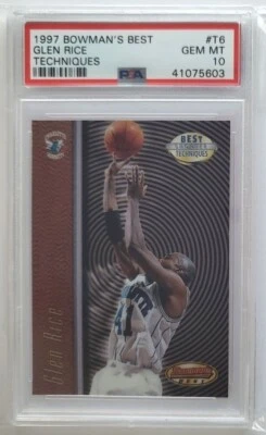 Bowman's Best Glen Rice Techniques 1997 #T6 PSA 10 Foto 1 de 2