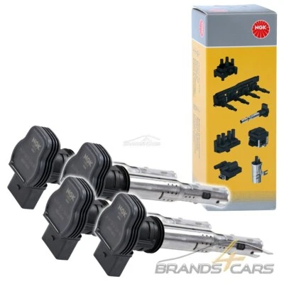 4x NGK ZÜNDSPULE FÜR AUDI A3 SEAT SKODA VW GOLF 6 T5 T6 TOURAN PASSAT TSI TFSI - Bild 1 von 4