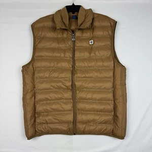 Serge Blanco Mens Puffer Vest Brown Gold Full Zip Puffer Vest Inner Pockets - Picture 1 of 17