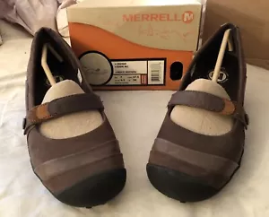 Womens Merrell Eden MJ Mary Jane Multi Brown Ortholite Low Wedge Shoes Size 7.5 - Picture 1 of 3