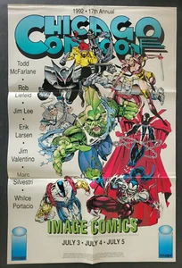 IMAGE COMICS 1992 CHICAGO COMIC CON PROMO POSTER 17x26 RAR! McFARLANE! LIEFELD! - Bild 1 von 1