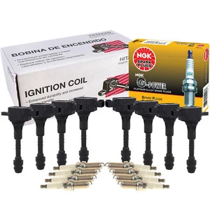 Hitachi 8 Ignition Coils NGK 8 GPower Spark Plugs Kit For Nissan Infiniti VK56DE - Picture 1 of 1