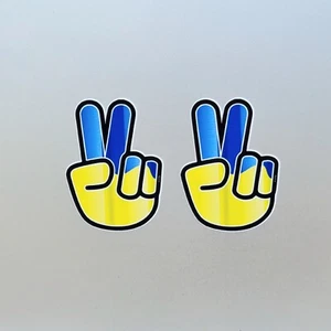 2x Ukraine Ukranian Flag Peace Hand Vinyl Sticker Decal For Car Van 65x48mm - Bild 1 von 1