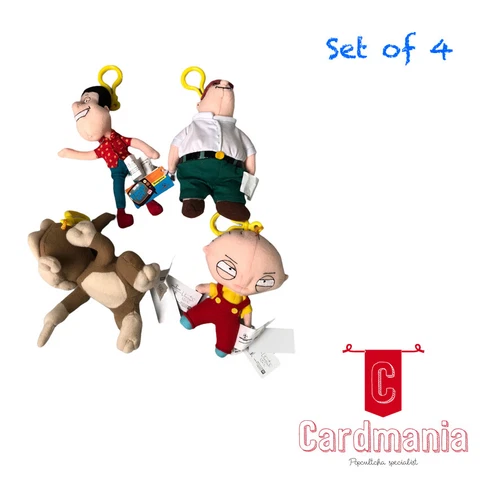 Family Guy - Peter, Stewie, Quagmire Evil Monkey 5.5" Plush Keychains (Set of 4) Cover