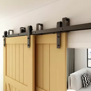 CCJH Bypass Schiebescheunentür Beschlag Kit für Doppeltür Schrank Gleiswalze - Bild 1 von 171