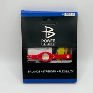 Power Balance Silicone Rubber Wristband Bracelet Red With White Text Size M NIB - Picture 1 of 2