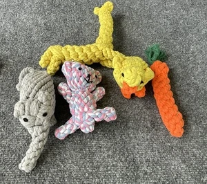 Pack Of 5 Animal Shape Dog Chew Rope Puppy Toy Braided  Cotton Teeth Cleaning - Picture 1 of 4