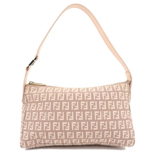 echt FENDI Zucchino Schultertasche Canvas Leder rosa 8BR444 KOSTENLOSER VERSAND - Bild 1 von 21
