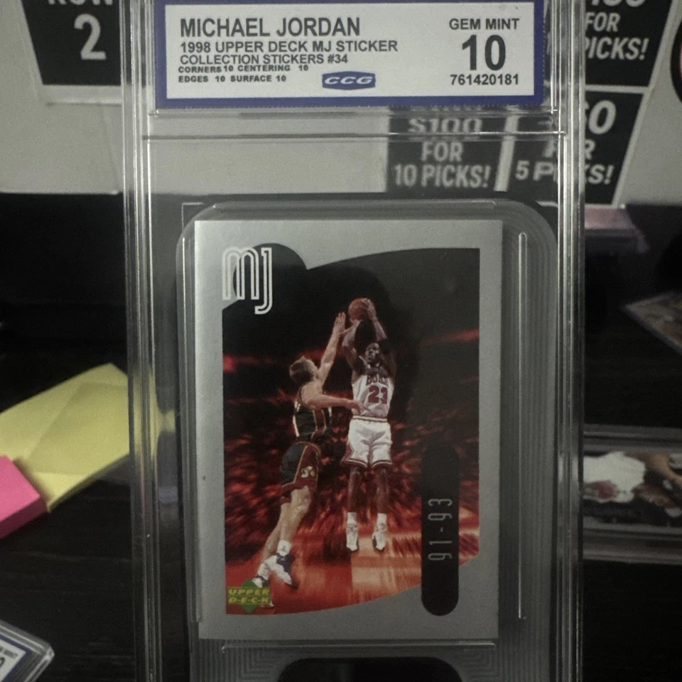 1998 UD Michael Jordan Collection Sticker Gem Mint 10 - Image 1 of 4
