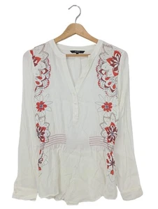 DESIGUAL Blusa-camisa Mujeres Talla EU 34 blanco-rojo look casual - Imagen 1 de 5