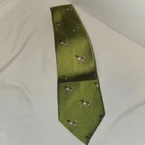 J Crew grüne Herrenkrawatte mit bestickten Jagdhunden - Bild 1 von 4