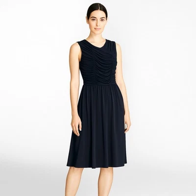 NWT Brooks Brothers Womens Black Sleeveless Ruched Bodice Dress Size S Holidays - Image 1 of 4