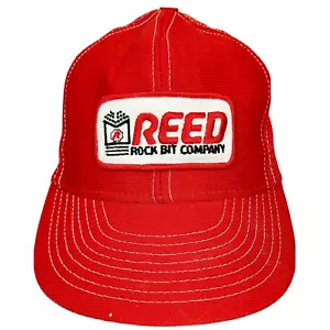 Vintage Reed Rock Bit Company Red Patch Mesh Snapback Trucker Hat Cap, NOS, USA - Picture 1 of 8