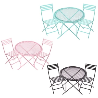 3PC Dollhouse Miniature 1:12 Table Chair Iron Outdoor Furniture Kit Accessories - Image 1 of 4