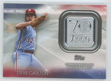 2021 TOPPS Baseball Steve Carlton #70LP-SC   70TH ANNIVERSARY LOGO PATCH RELIC