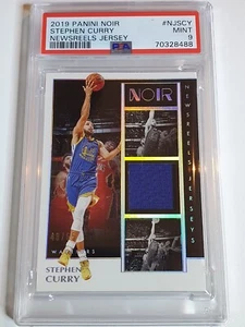 2019 Panini Noir Stephen Curry #PATCH /65 Game Worn Jersey - PSA 9 (POP 5) - Picture 1 of 4