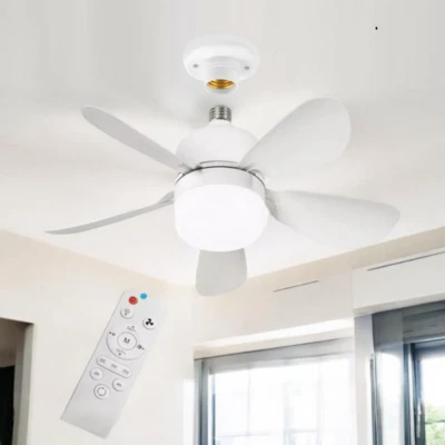Ventilatore e Lampadario Da Soffitto 19w E27 Plafoniera Luce Led CCT Telecomando - Immagine 1 di 4