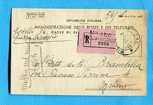 1948 MOD.CASSE RISPARMIO RACCOMANDATO - Cartolina Mod.A-A Ediz.1947 (300541) - Imagen 1 de 1