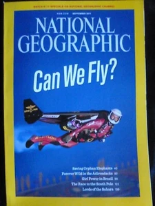 National Geographic SEPTEMBER 2011 Birthday month idea PERSONAL FLIGHT Elephants - Picture 1 of 2