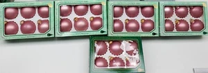 36 Vintage Christmas by Krebs Rose Designer Glass Ornament Balls with Gold Crown - Picture 1 of 12