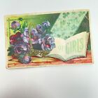 Antique To The Sweetest Of Girls Purple Flowers Postcard Postmarked 1914