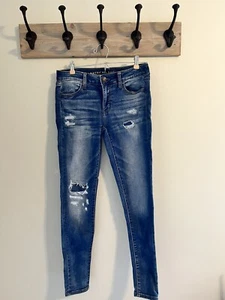 American Eagle Jegging Jeans Size 4 Distressed Reinforced Excellent - Picture 1 of 7