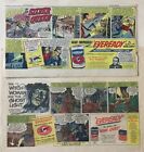 Two 1950's Sunday newspaper ads for Eveready - Ghosts! Silver Queen, Witch Woman