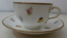 Ancient Cup Porcelain Painted Decoration Flowers Mazzetti Gold XVIII Century End