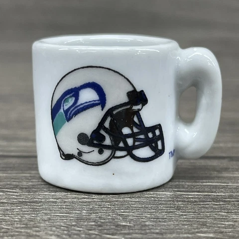 SEATTLE SEAHAWKS VINTAGE NFL FOOTBALL 1" MINI COFFEE CUP CERAMIC MUG Cover