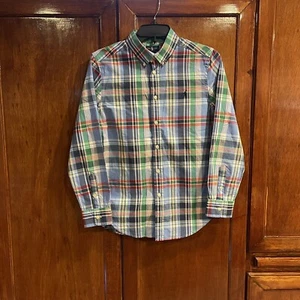 Ralph Lauren Boys Plaid Button Down Long Sleeve Shirt Large 100% Cotton - Picture 1 of 7