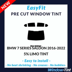 EasyFit Static Pre Cut Tint For BMW 7 Series 4-door 2016-22 - 5% Limo Rear - Picture 1 of 3