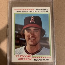 1978 Topps - Record Breaker #6 Nolan Ryan VGEX B32