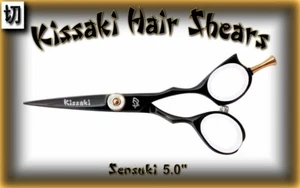 Kissaki Pro 5.0" Sensuki Black White Hair Cutting Scissors Salon Barbers Shears - Picture 1 of 3